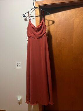 Terra-cotta Maxi Dress with Cowl Neck